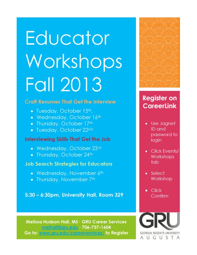Fall 2013 Educator Workshops